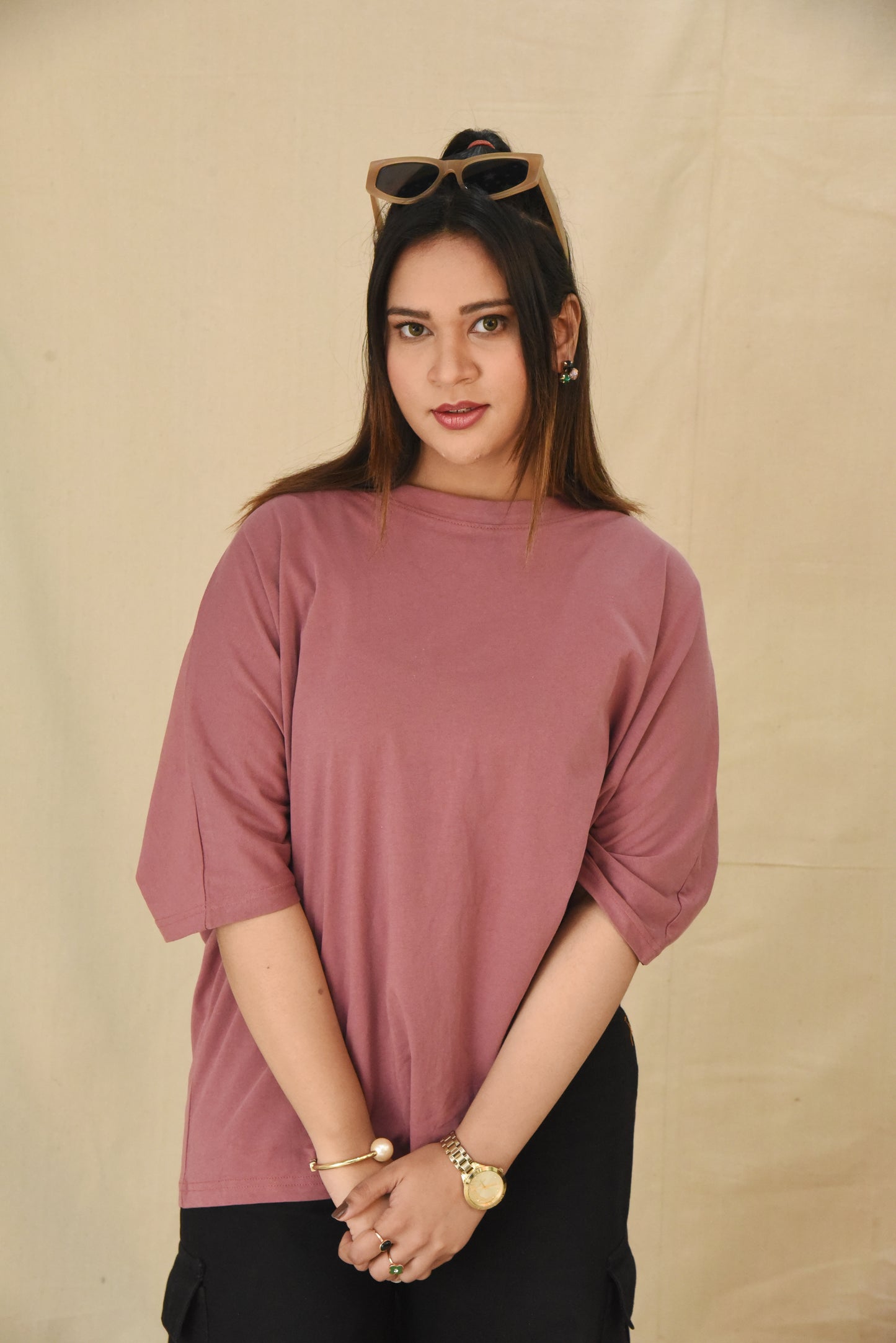 Turkish Rose Curved Hem Top