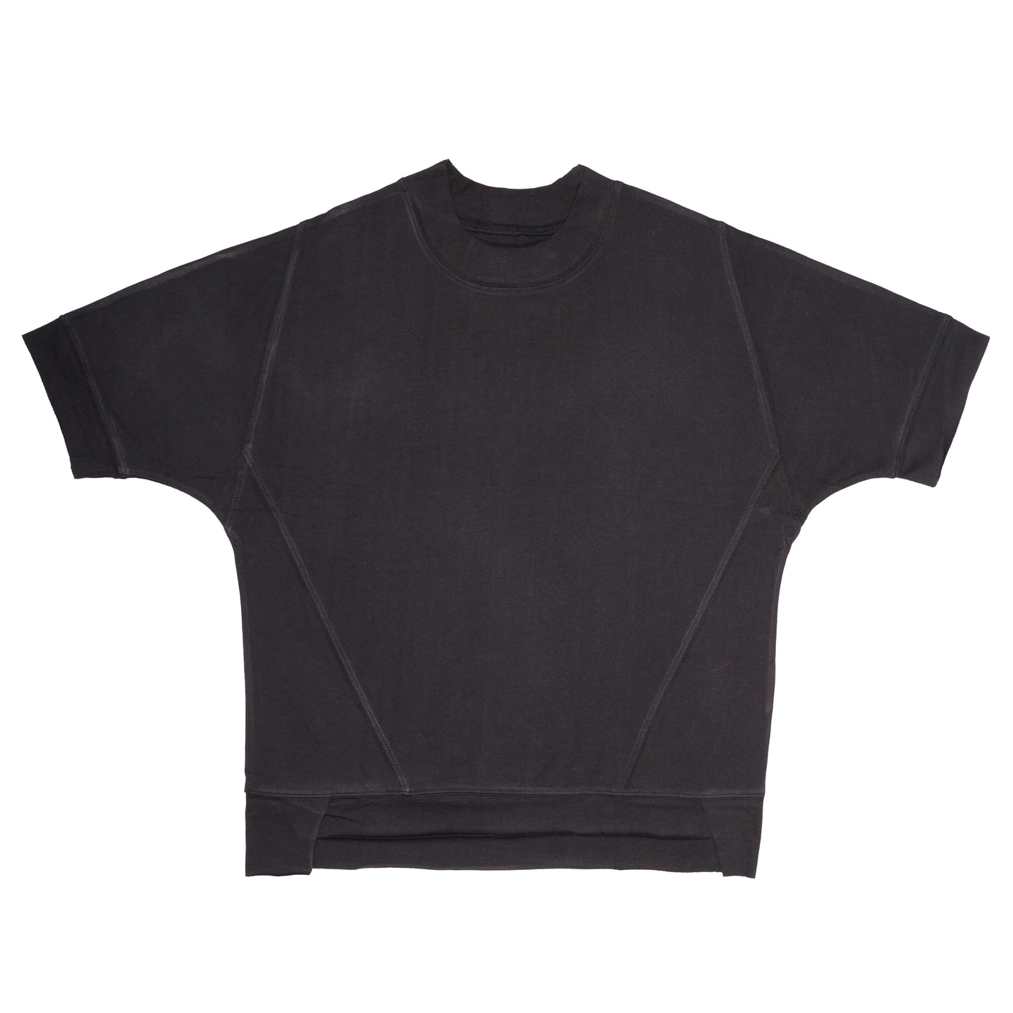 Black Oversized Mock Neck Top
