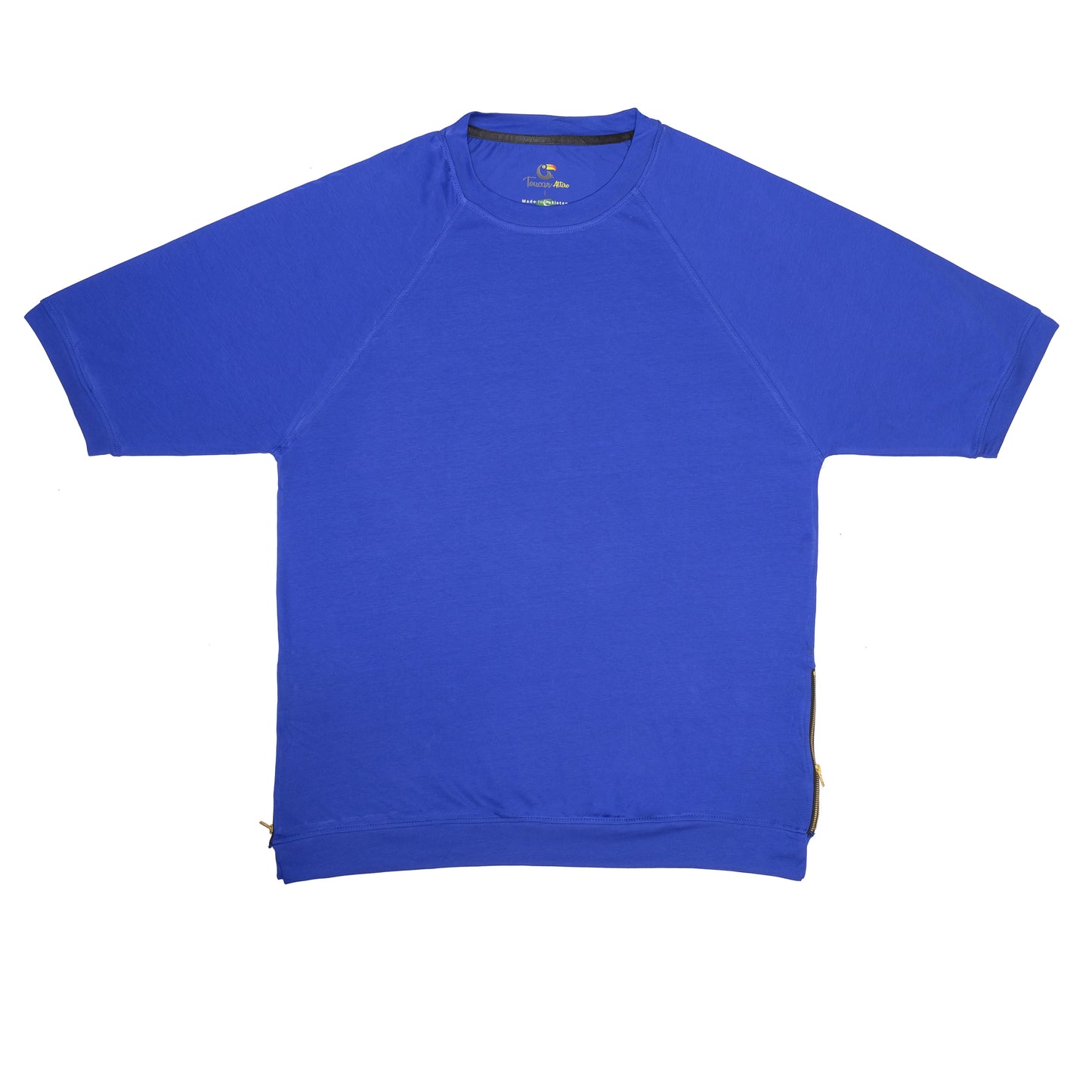 Royal Blue Raglan Zip Style Tee