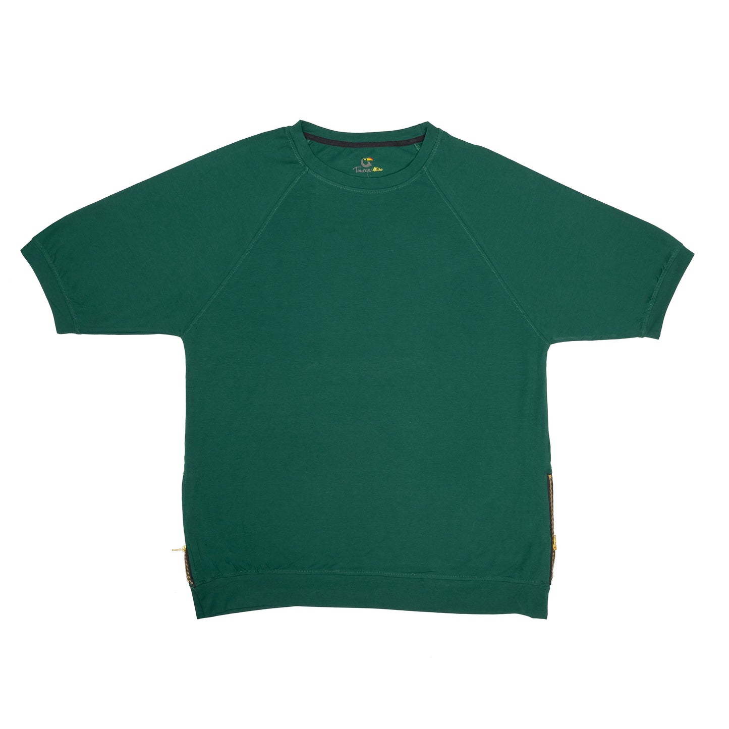 Forest Green Raglan Zip Style Tee