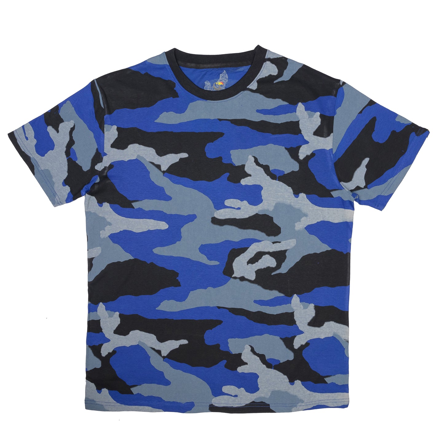 Blue Camo Crew Neck T-Shirt