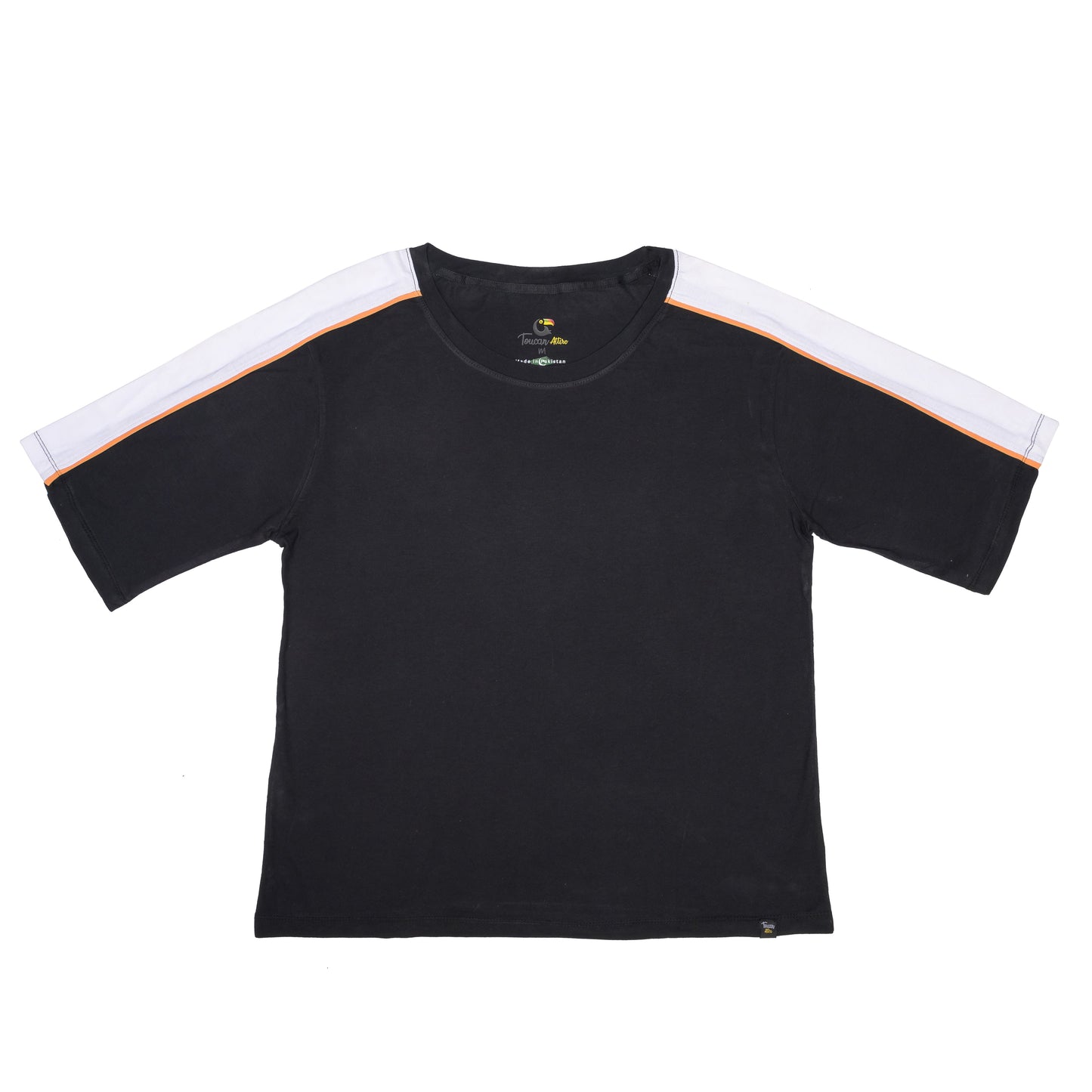 Side Stripe Athletic T-Shirt - Black