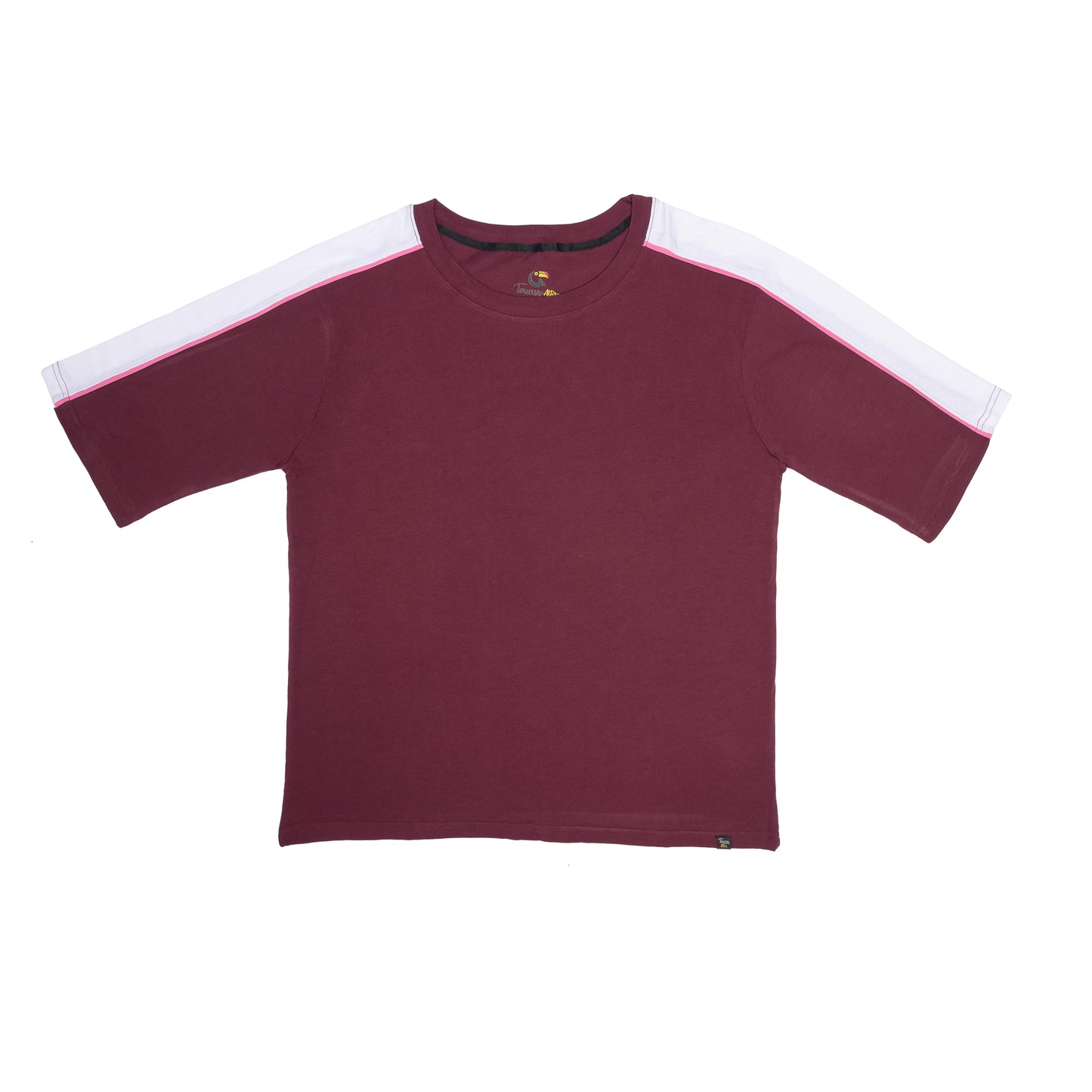 Side Stripe Athletic T-Shirt - Maroon