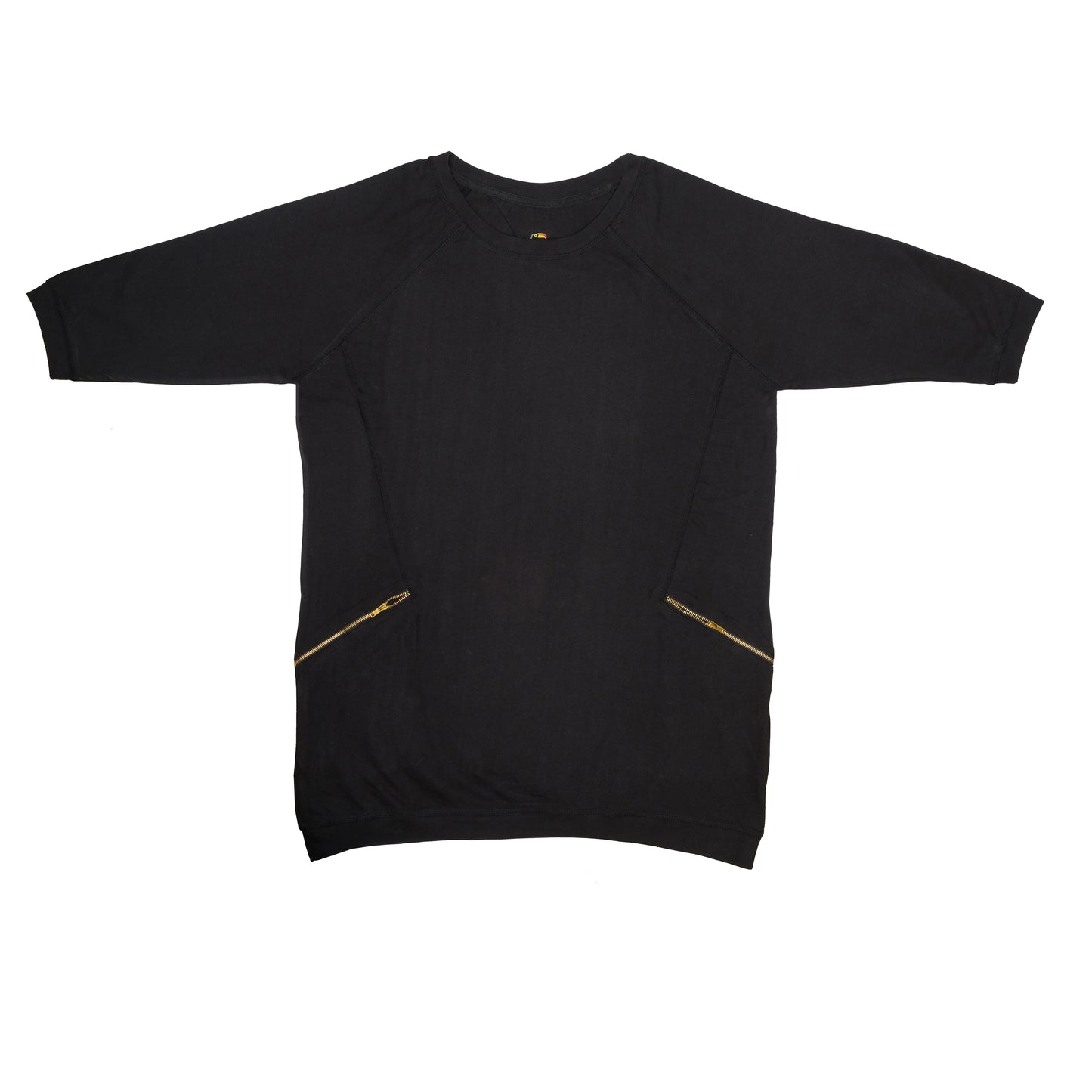 Black Raglan Zip Style Tee