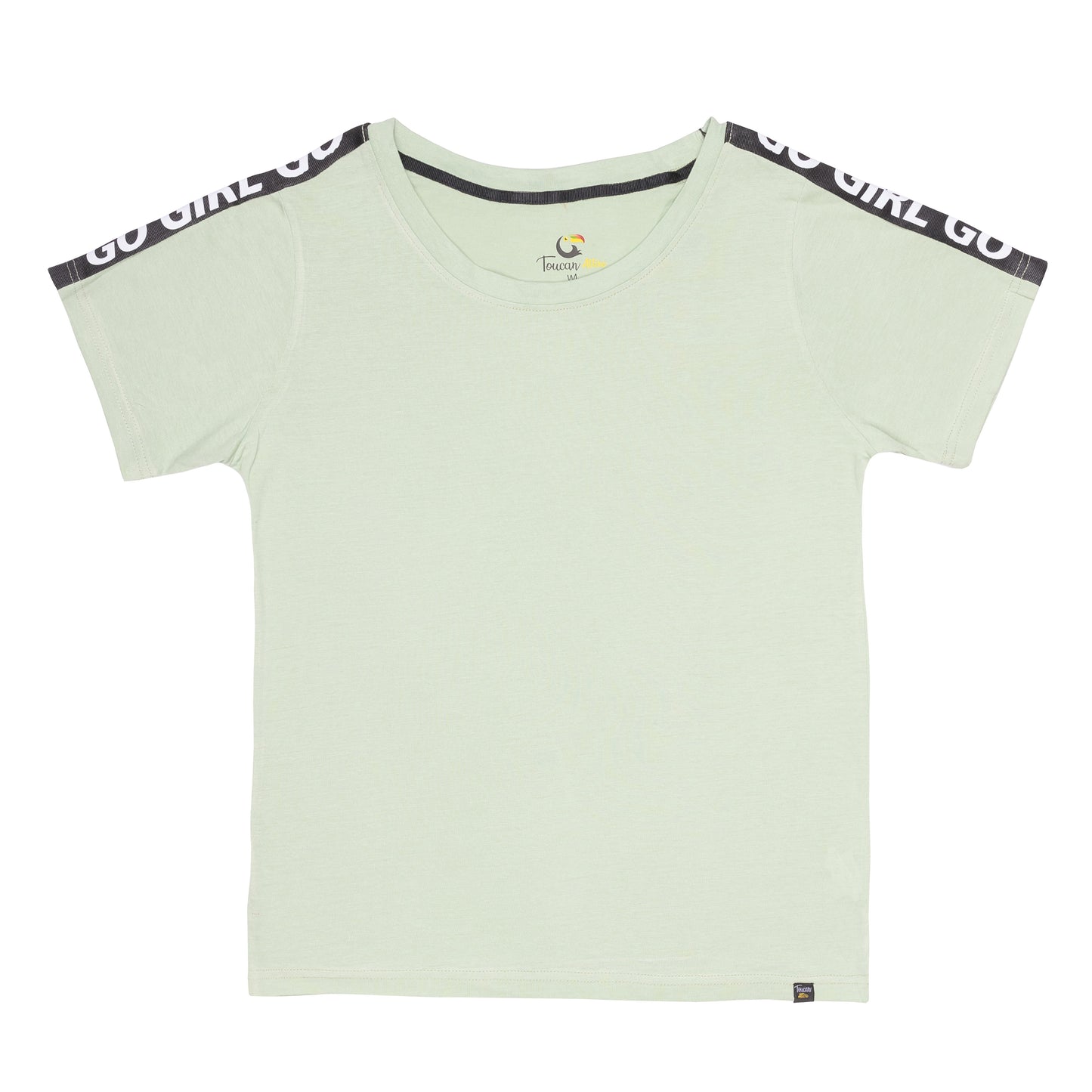 Mint Green Go Girl Stripe Shoulder Tee