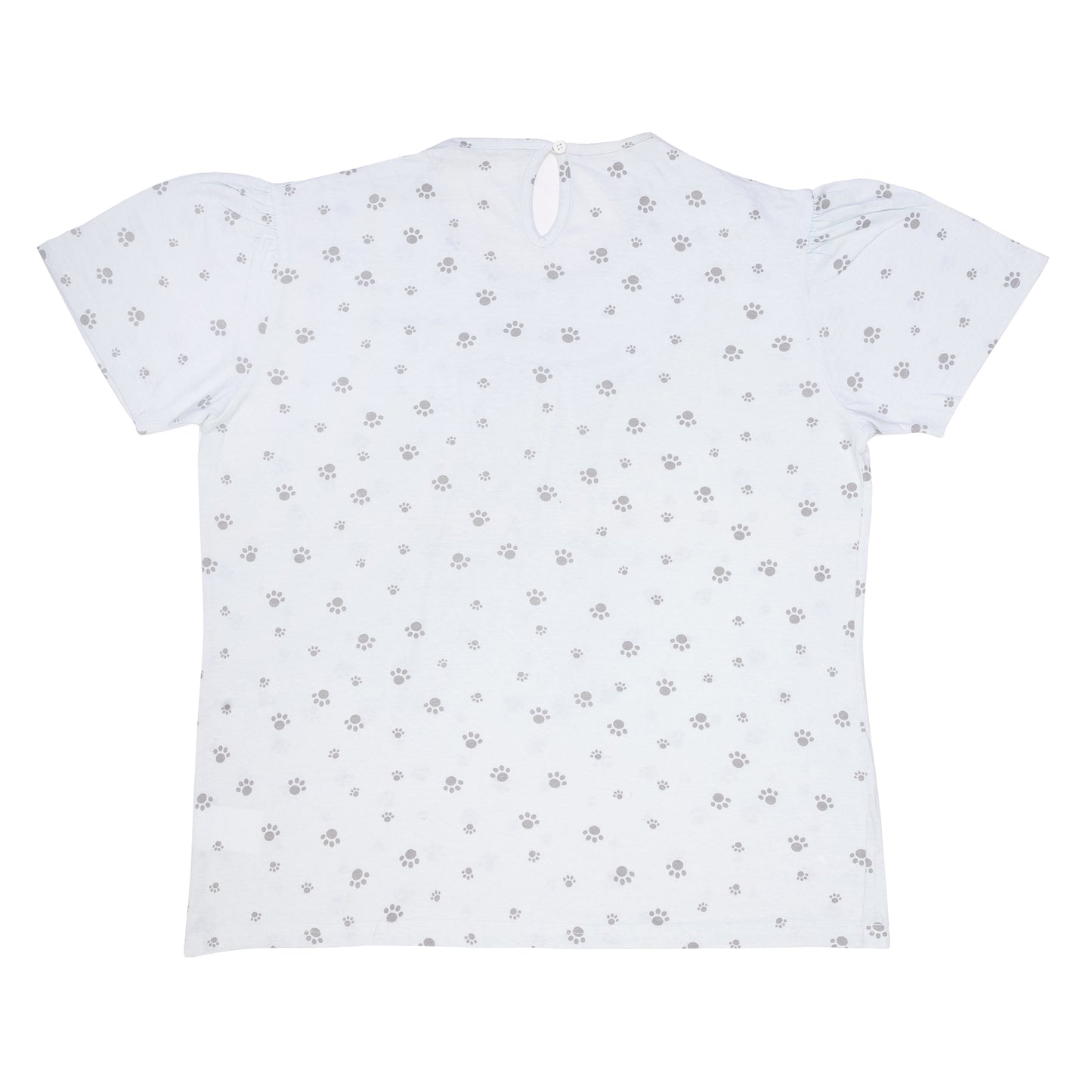 White Gathered Yoke Top