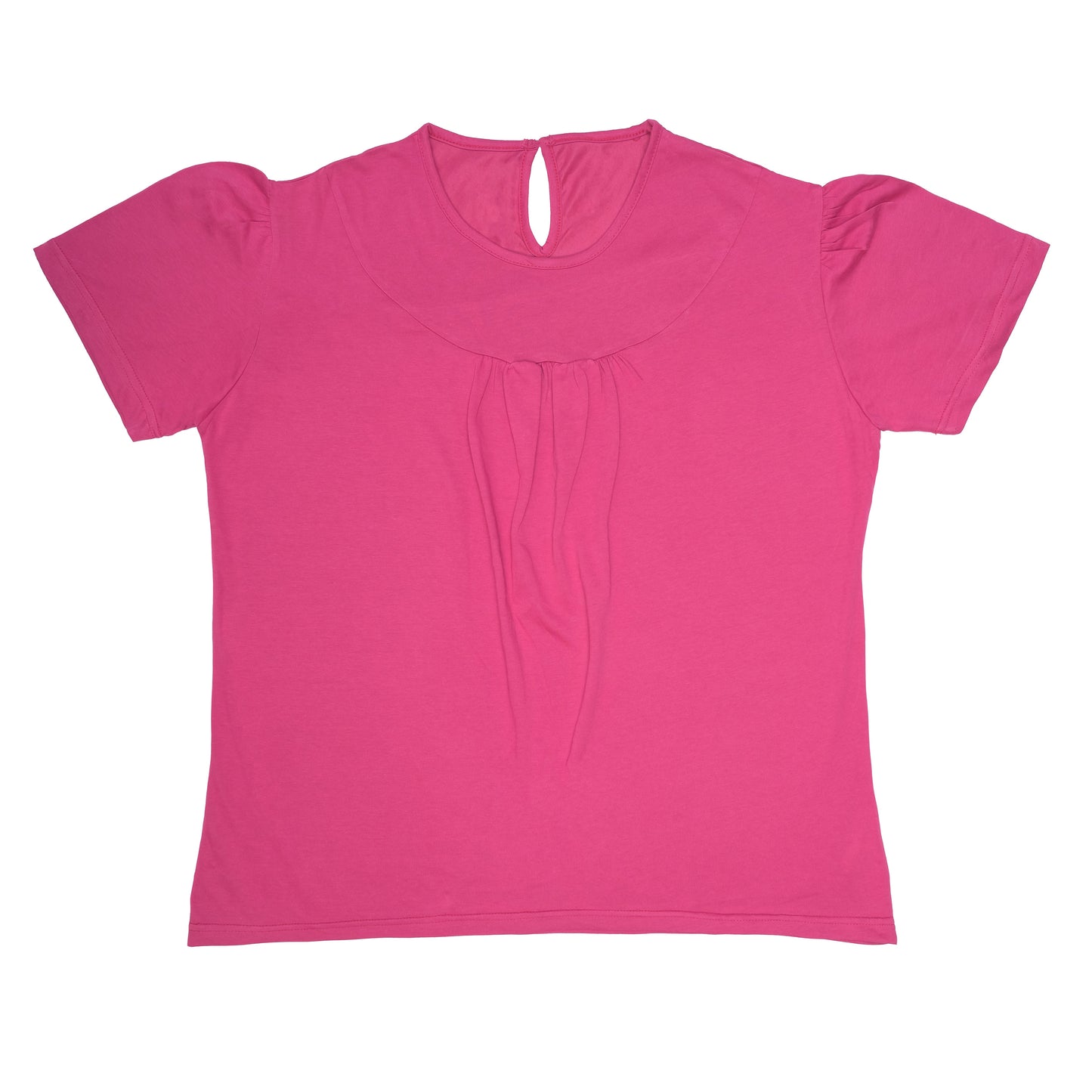 Fuchsia Gathered Yoke Top
