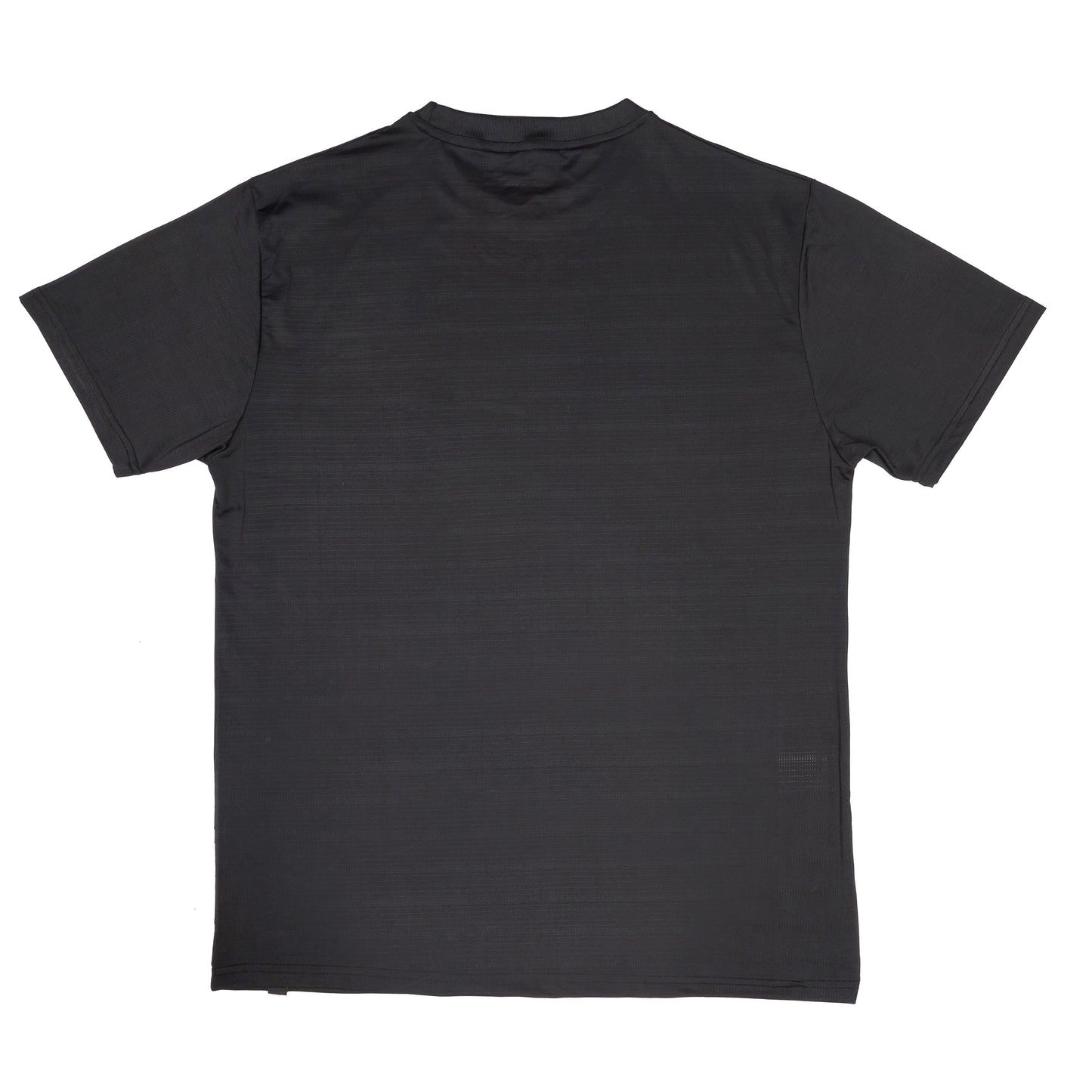 Black Textured Crew Neck