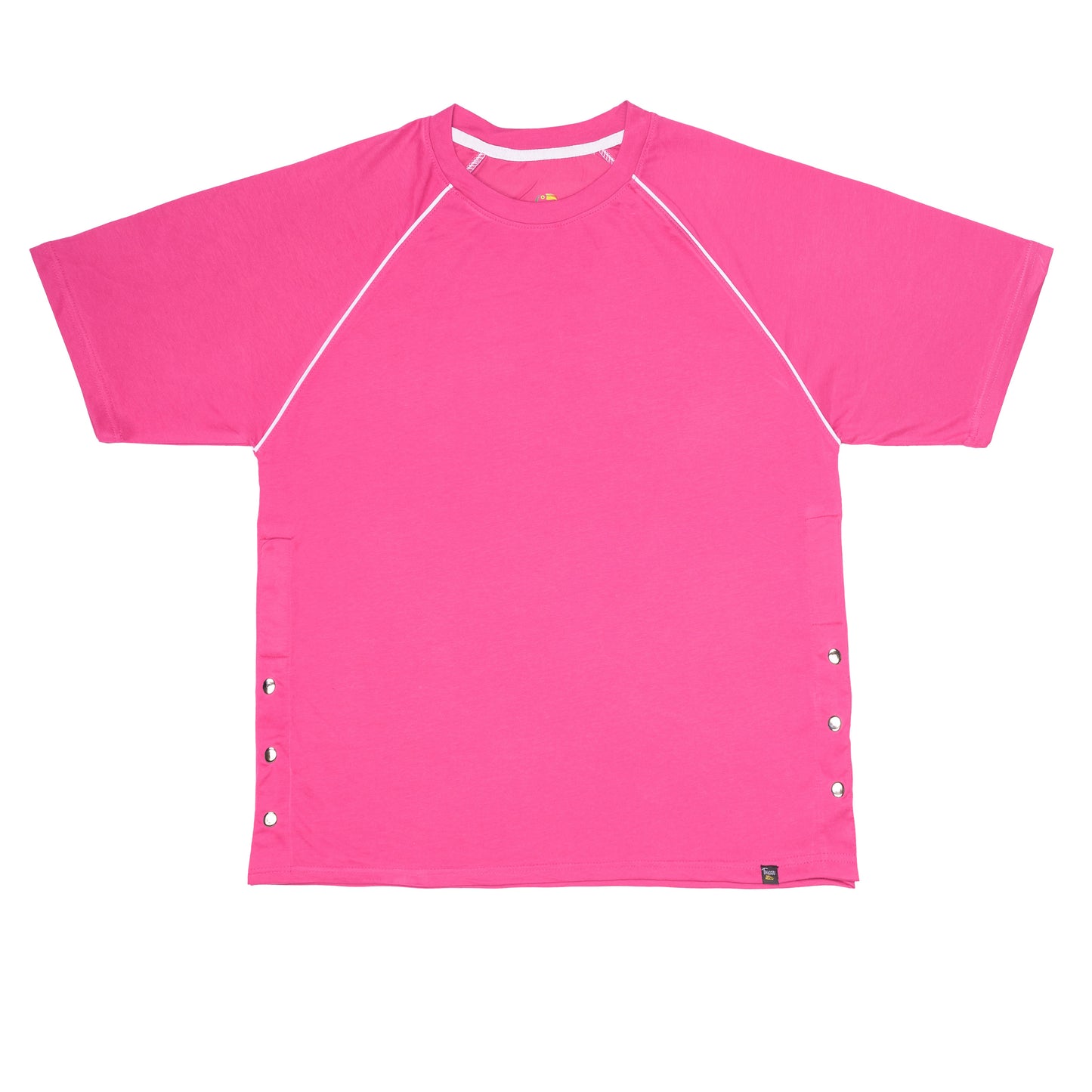 Pink Athletic Tee with Side Snaps