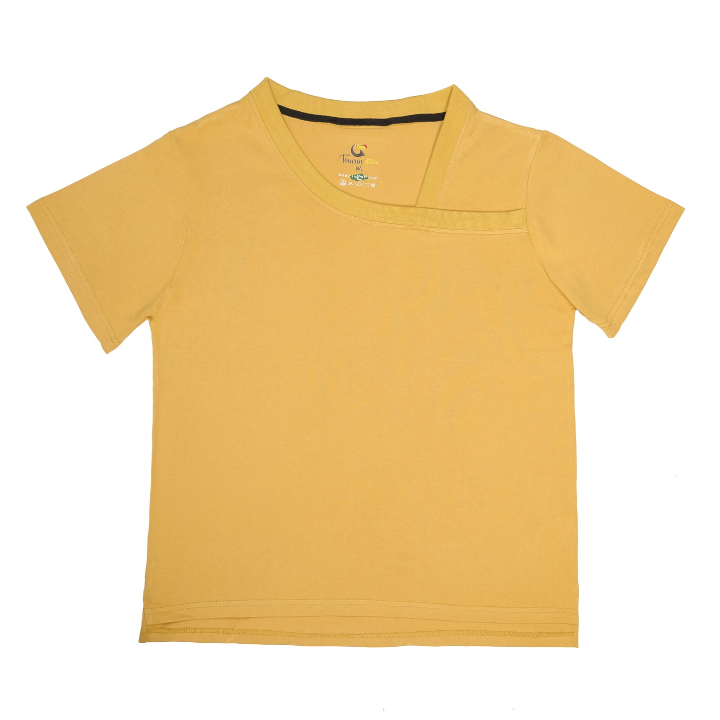 Mustard Asymmetric Neckline Tee