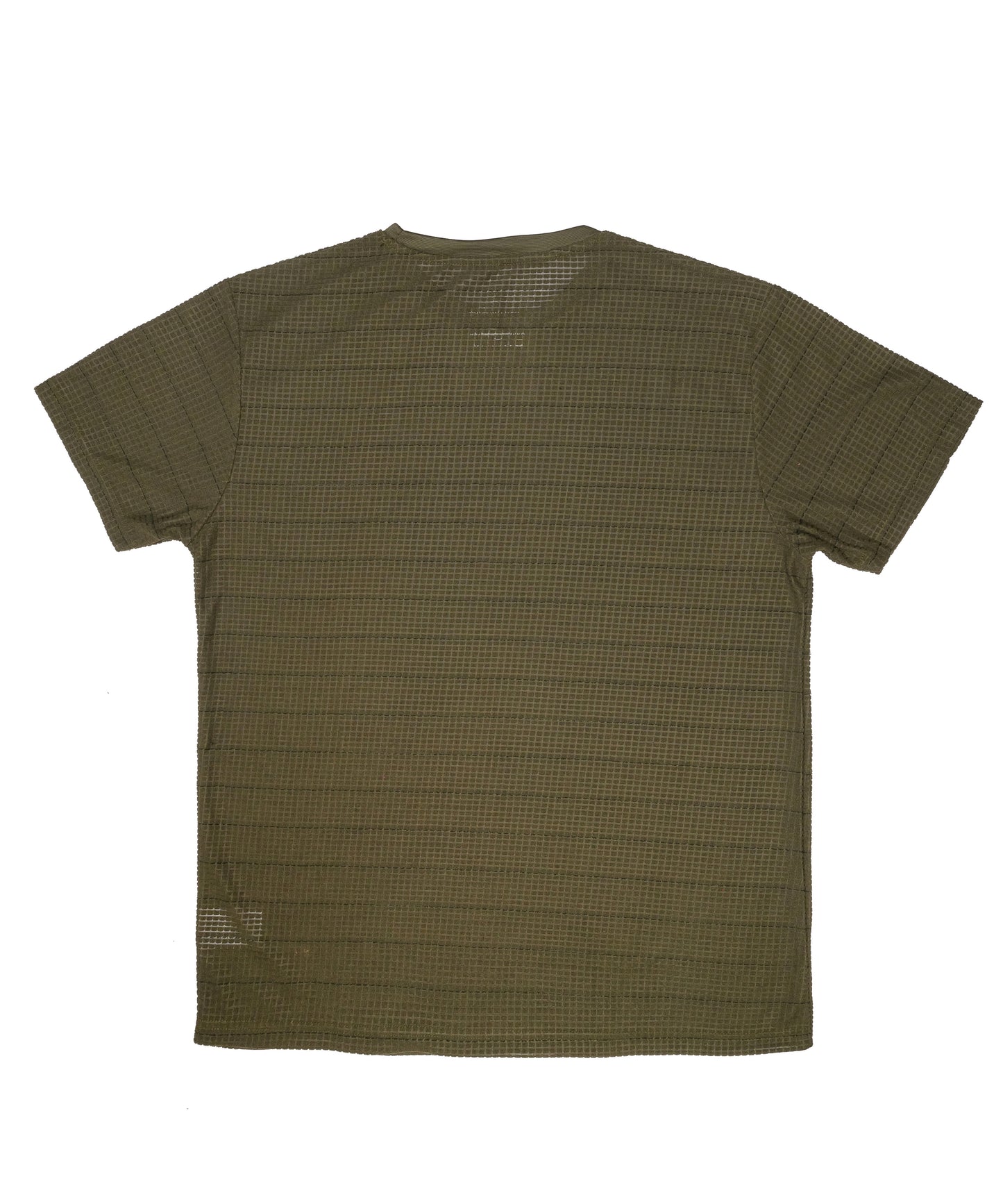 Olive Green Textured Crew Neck