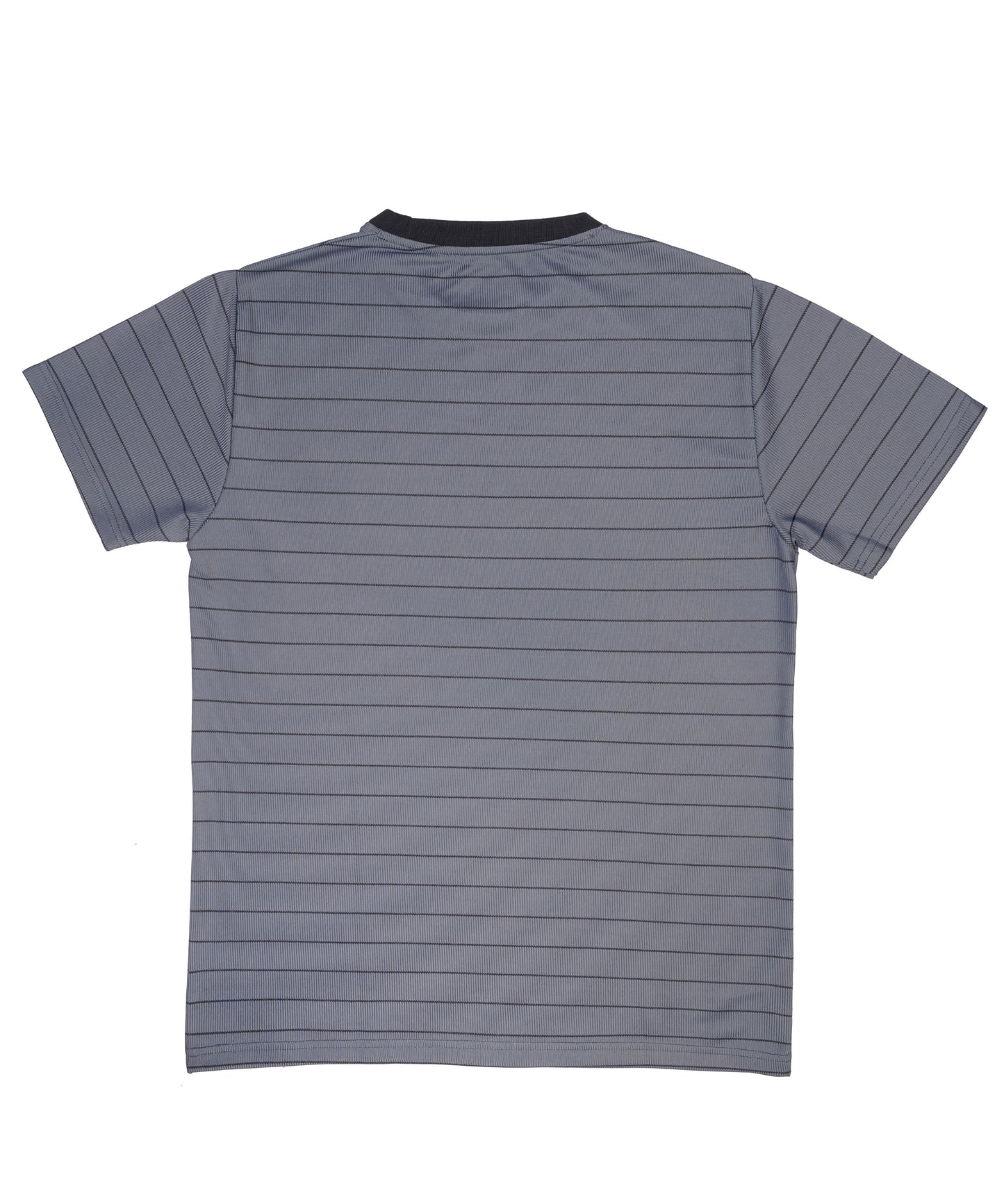 Gray Striped Crew Neck T-Shirt
