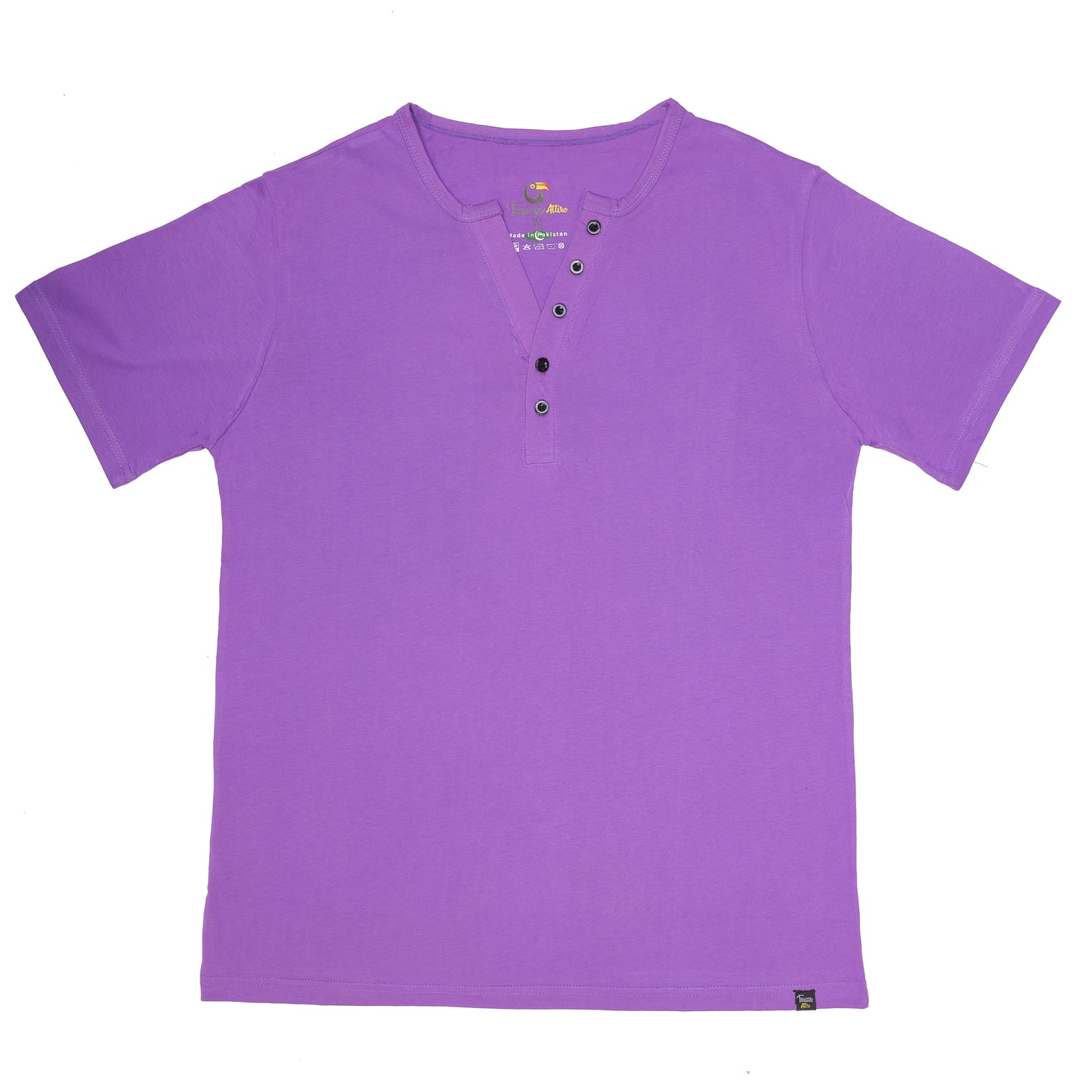 Lavender Cotton Henley Tee