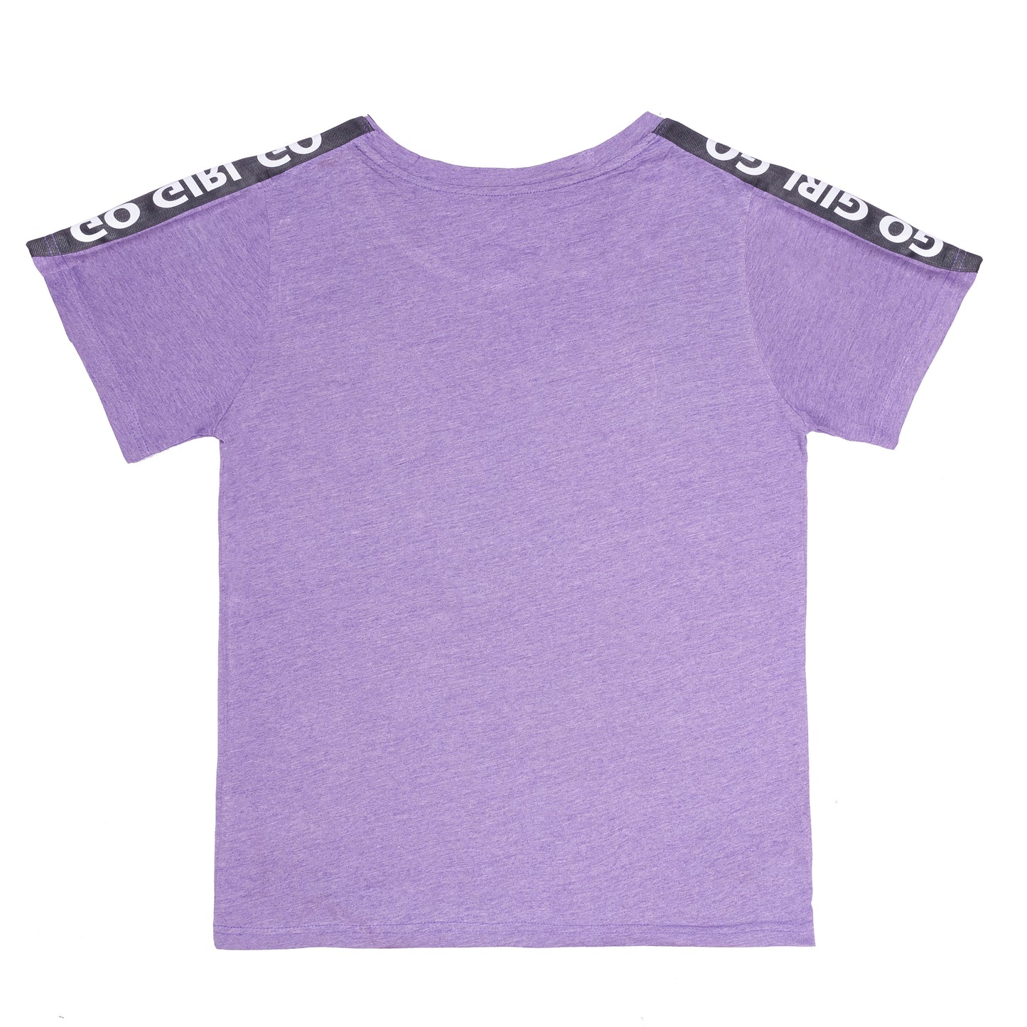 Lavender Go Girl Stripe Shoulder Tee