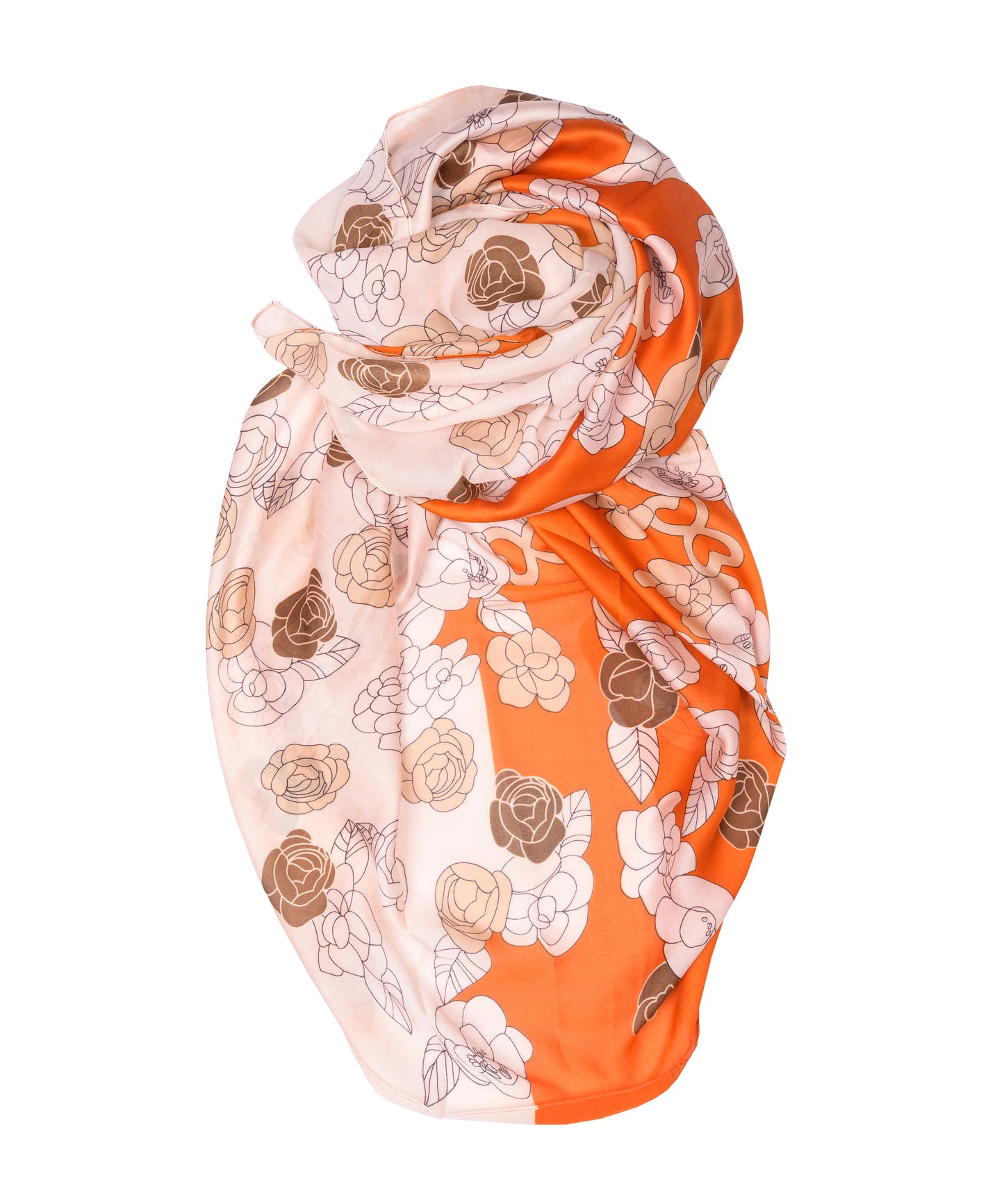 Blush & Coral Floral Silk Wrap