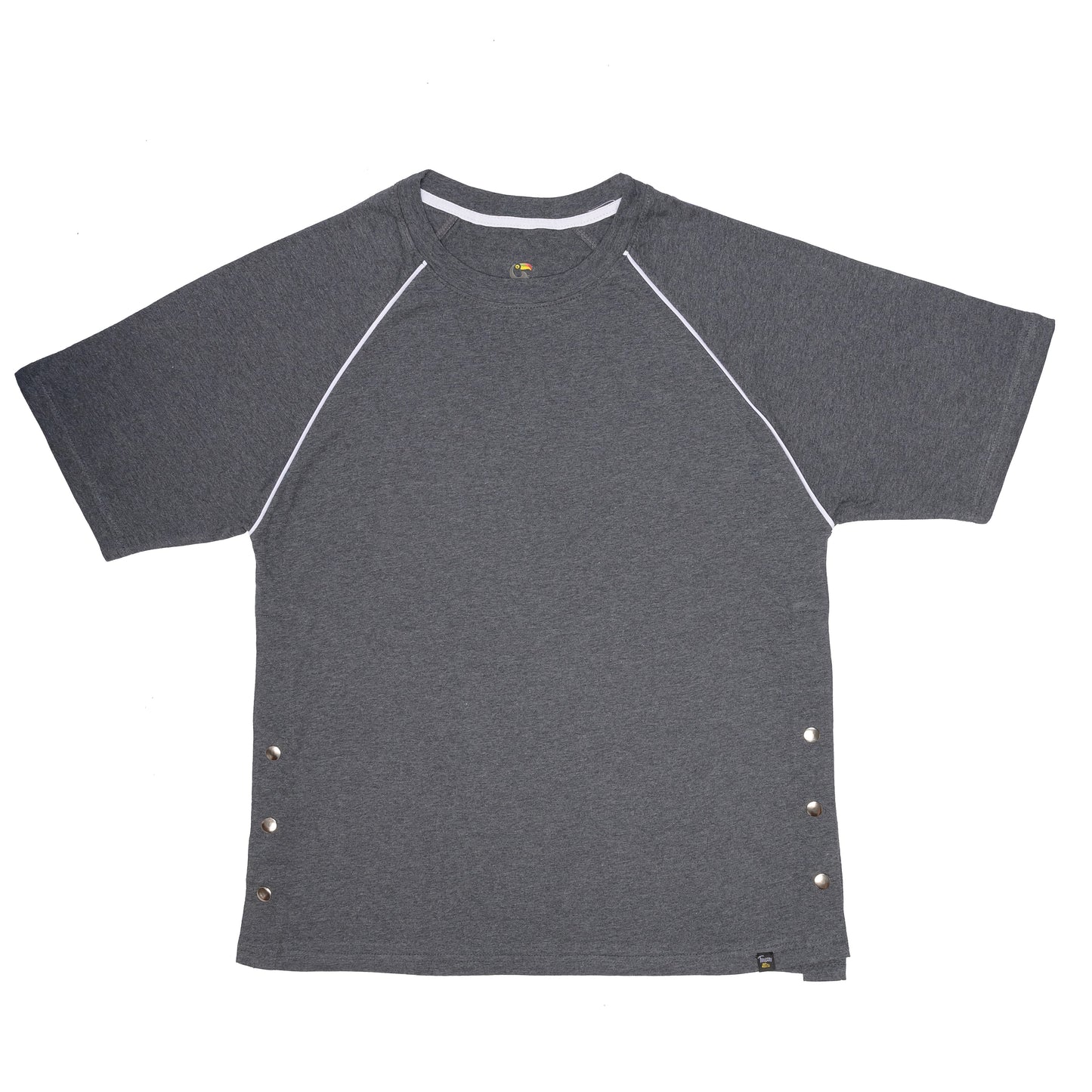 Athletic Grey Tee with Side Snaps