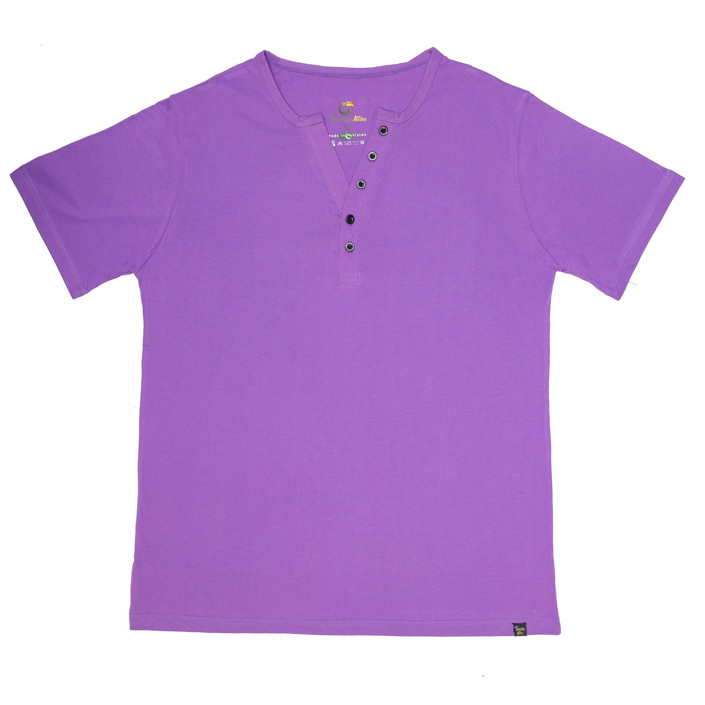 Lavender Cotton Henley Tee